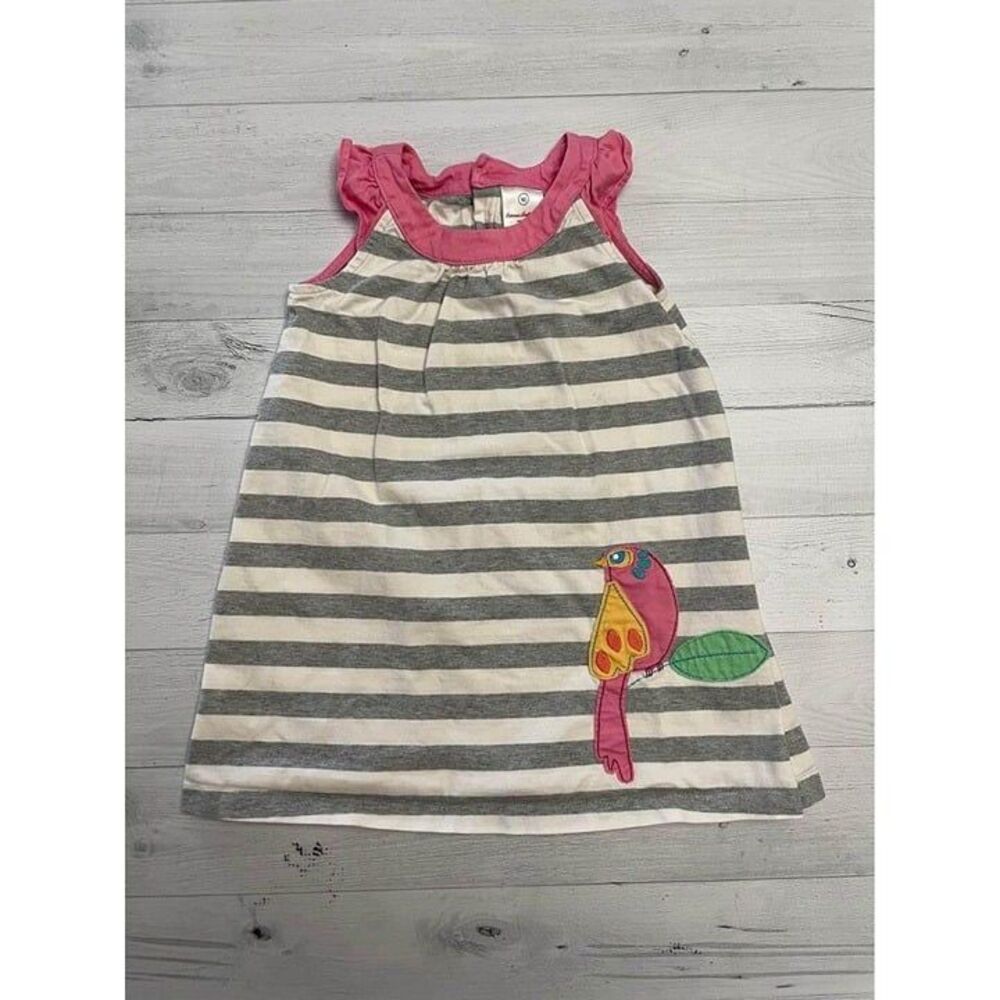 girls hanna andersson striped dress with bird‎ 90/3